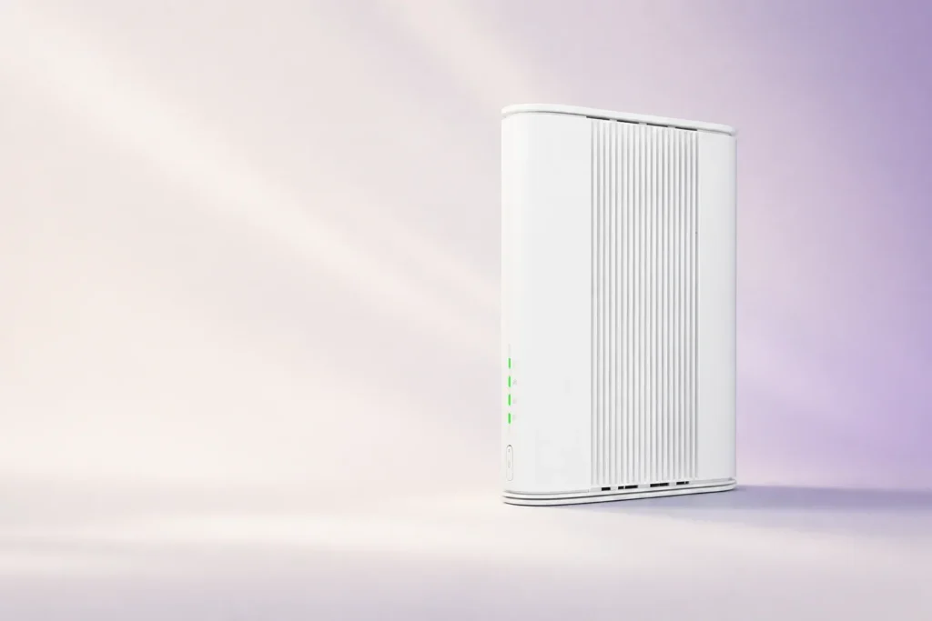 5G-router i ett ljust nordiskt hem
